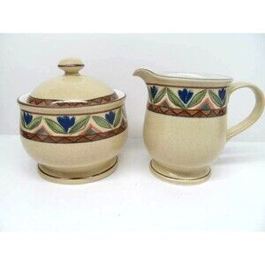 Mikasa Potters Touch Sausalito Creamer & Covered Sugar Bowl